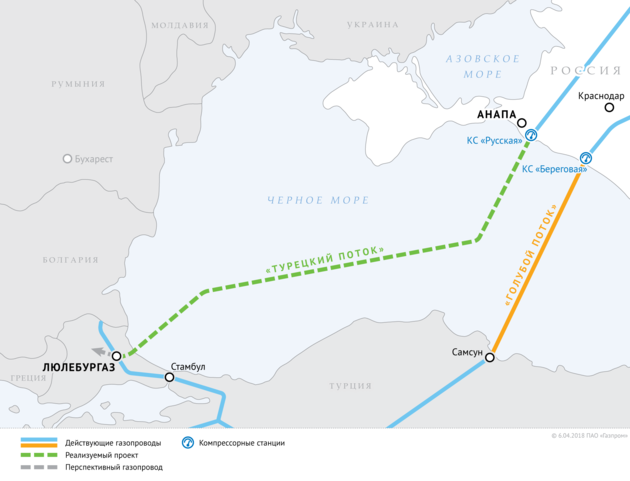 Путин: Россия готова продлить "Турецкий поток" в Европу