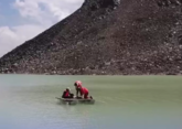 Ученые изучают природу селей на высокогорном озере в Приэльбрусье