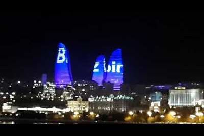 &quot;Вместе мы сила&quot;: &quot;Пламенные башни&quot; в Баку осветились призывами к борьбе с коронавирусом  