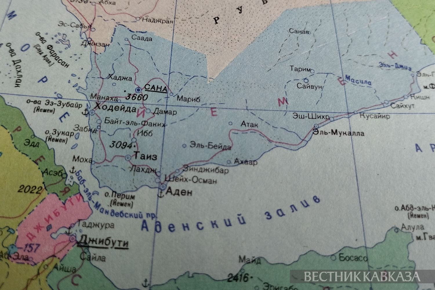 Карта Аденского залива