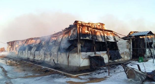 Общежитие на 1,5 тыс кв м сгорело в Казахстане
