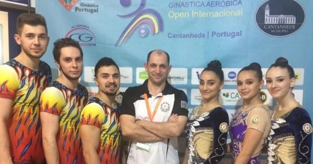 Азербайджанские гимнасты выступили на Кубке мира по аэробике в Кантаньеди