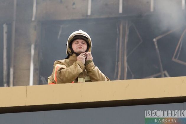 Общежитие Росгвардии горит в Москве