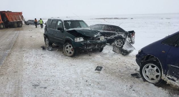 ДТП в Актюбинской области "собрало" 11 автомобилей