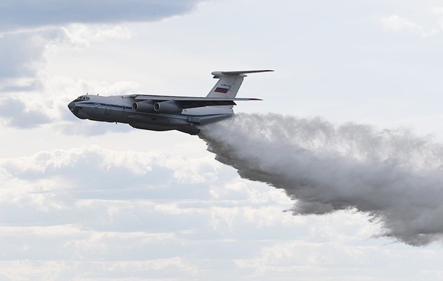 Пожар на складе боеприпасов под Рязанью тушат Ил-76 ВКС России