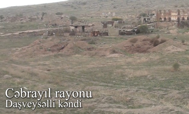 Минобороны Азербайджана опубликовали видео из освобожденных сел Джебраильского района 