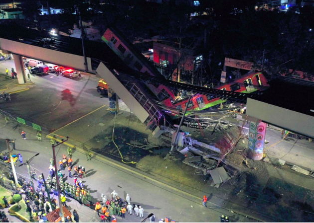В Мехико при обрушении поезда погибли 20 человек, среди них дети