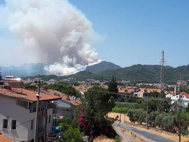 В Турции горят леса возле курортов Мармарис и Ичмелер (ВИДЕО)