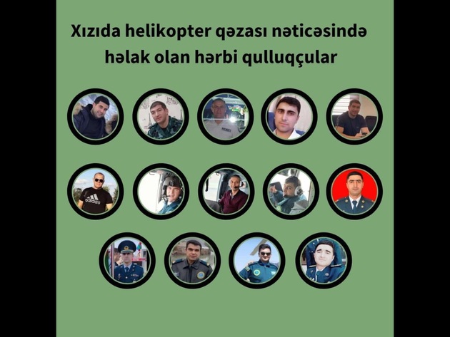 Названы имена погибших и раненых при крушении военного вертолета в Азербайджане 
