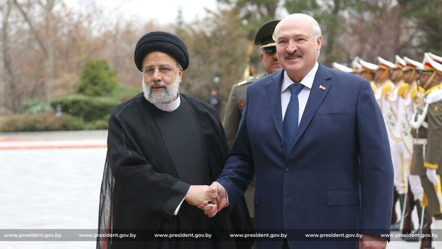 Александр Лукашенко и Эбрахим Раиси в Тегеране, 13 марта 2023 года