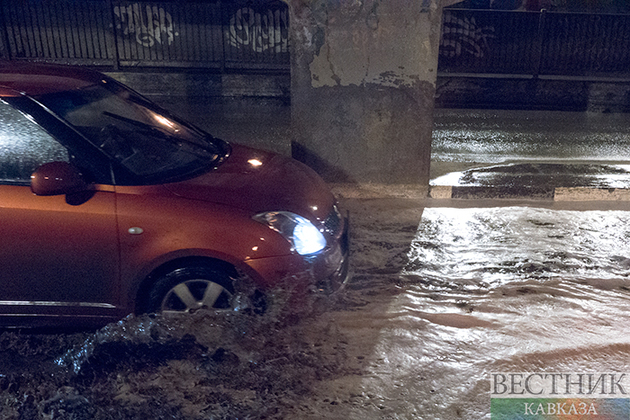 Ливни затопили дорогу в Нальчик