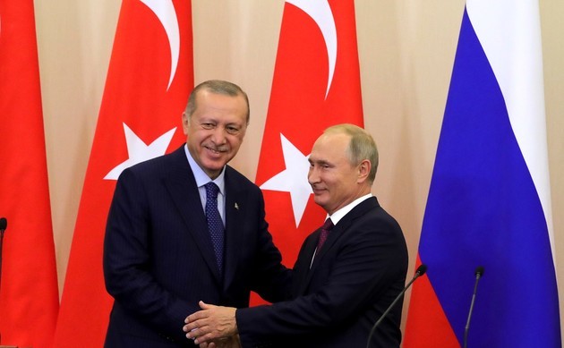 Президенты Турции и России Реджеп Тайип Эрдоган и Владимир Путин
