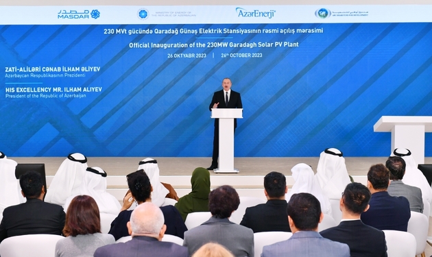 Ильхам Алиев открыл крупнейшую в Азербайджане солнечную электростанцию 