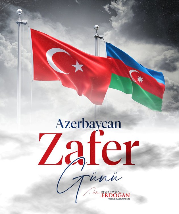 Эрдоган поздравил Азербайджан с Днем Победы публикацией в соцсети