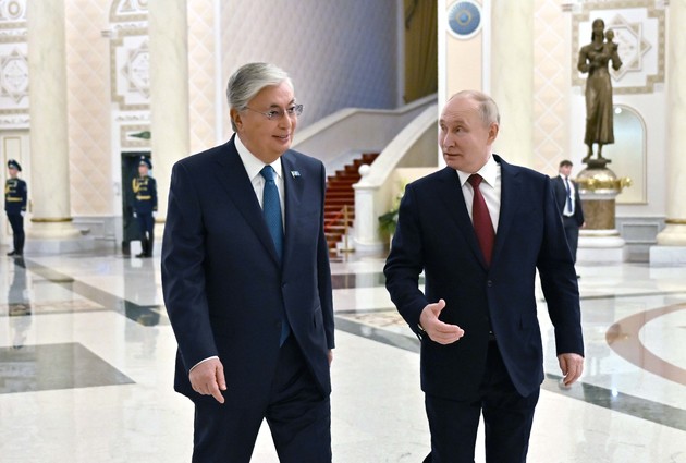 Владимир Путин и Касым-Жомарт Токаев в Астане