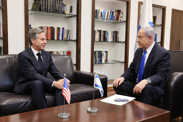 Энтони Блинкен и Биньямин Нетаньяху в Тель-Авиве
