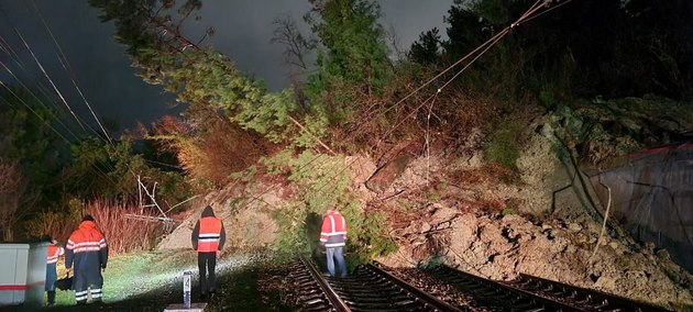 РЖД восстановили часть железнодорожных путей после оползня в Сочи
