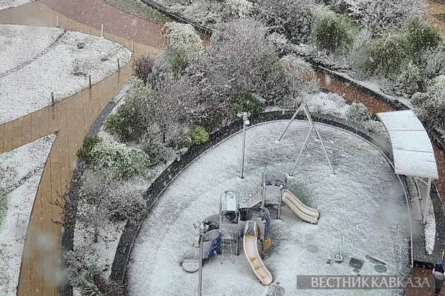 Снегопад в Москве в мае