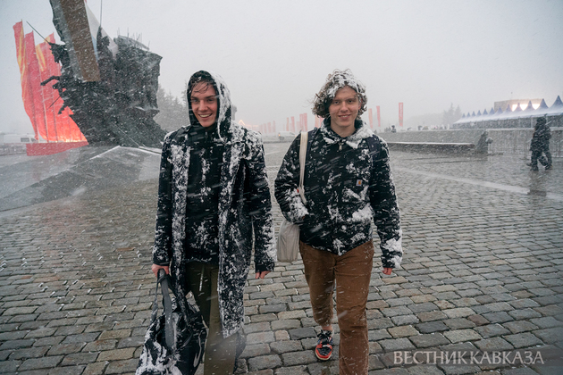 Снегопад в Москве в мае