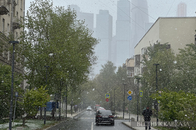 Снегопад в Москве в мае