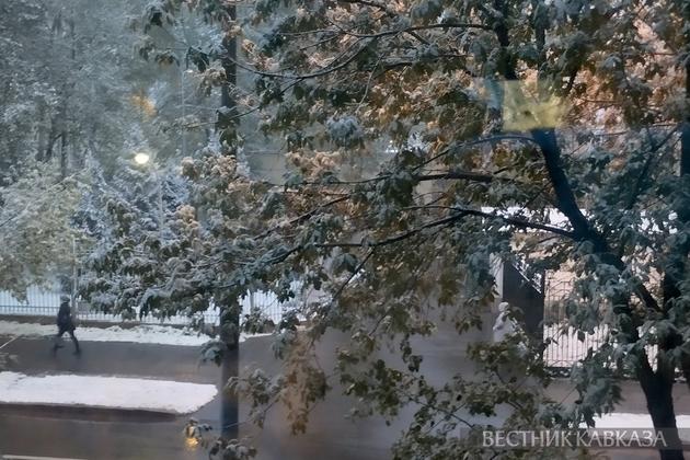 Снегопад в Москве в мае