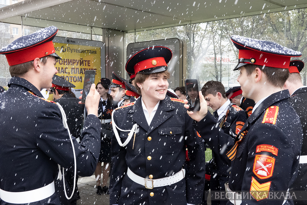 Снегопад в Москве в мае