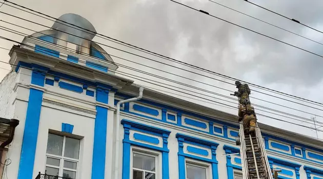 Пожар в здании XIX века в Ставрополе