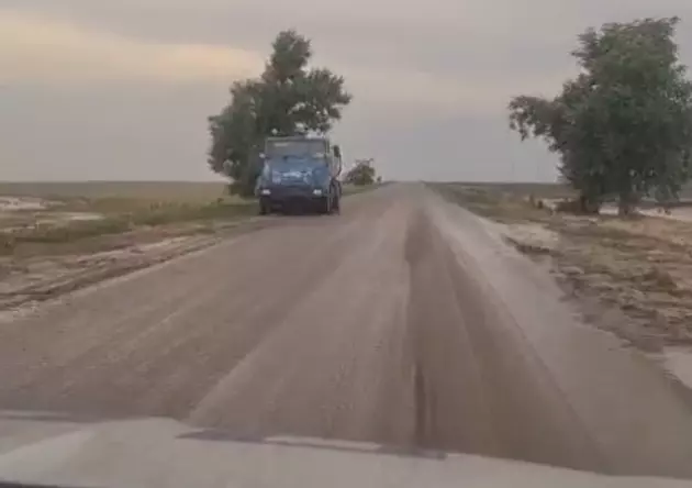дорога в Буденновском округе Ставропольского края после сильного ливня