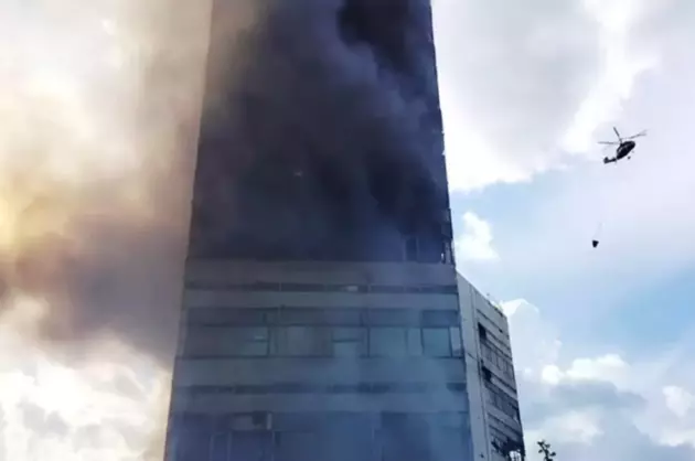 Пожар в подмосковном Фрязино