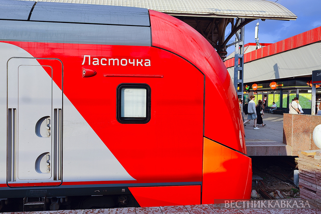 Поезд Ласточка на вокзал