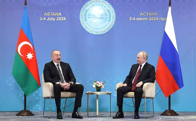 встреча Ильхама Алиева и Владимира Путина в Астане