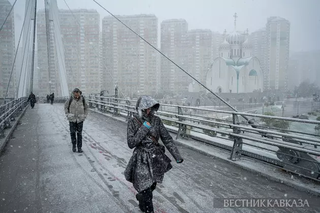 Мост в снегу