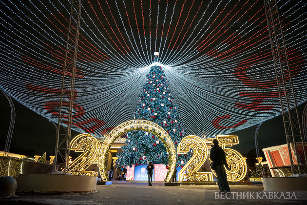 Новогодние украшения Парка Горького