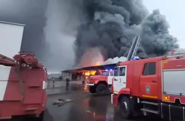 пожар на овощебазе в поселке Агроном в Краснодарском крае