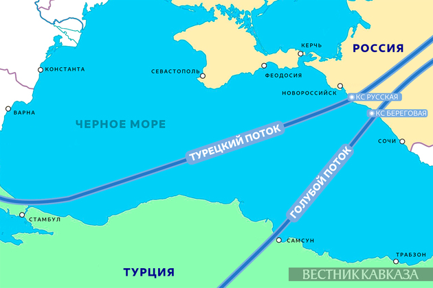 Карта турецкого потока