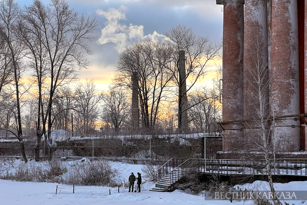 Закат в городе Вычуга Ивановской области
