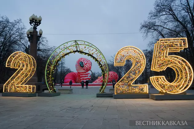 Новогодние украшения на Болотной площади