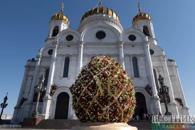 Храм Христа Спасителя на пасху