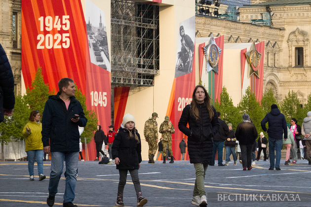 Праздничное оформление ко Дню Победы на Красной площади