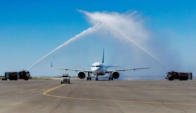 В Тбилиси встретили первый прямой авиарейс из Атырау