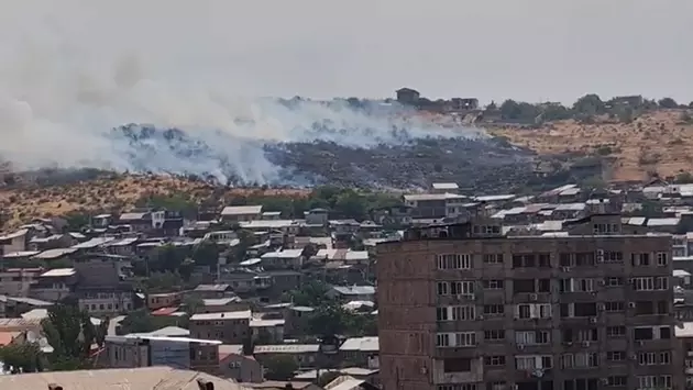 В ереванском районе Сари Тах пылает низовой пожар