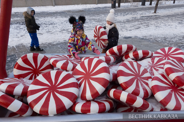 Новогодние украшения парка Музеон