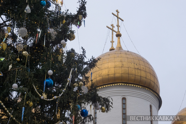 Новогодняя елка на Соборной площади Кремля