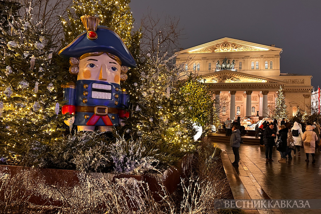 Новогодние украшения на Театральной площади