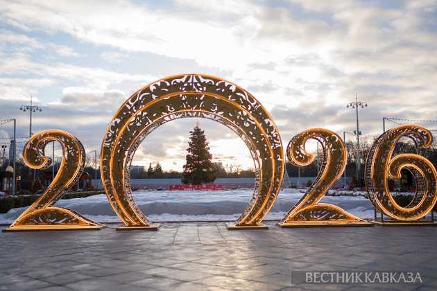Новогодние украшения парка Горького
