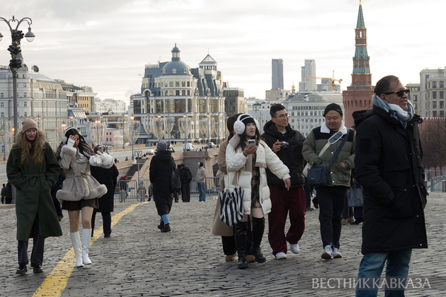 Туристы в Москве