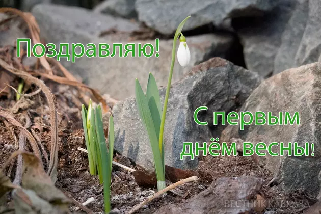 Открытка с началом весны