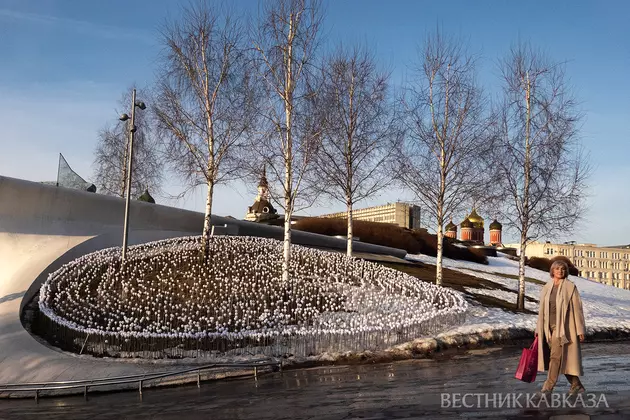 Весна в Зарядье в Москве