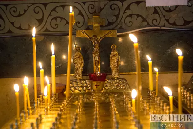 Патриарх Кирилл отслужил литургию в соборе святых Жен-мироносиц в Баку