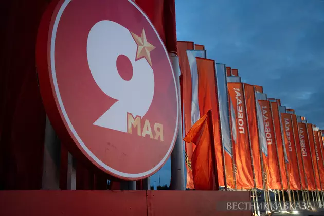 Праздничное оформление ко Дню Победы на Поклонной горе